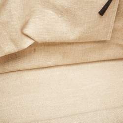 Saint Laurent Two Tone Beige Canvas Large Rive Gauche Tote