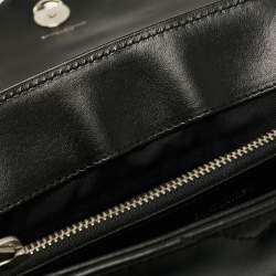 Pre Owned Saint Laurent Black Matelassé Leather Medium Loulou Shoulder Bag