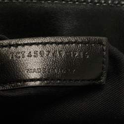 Pre Owned Saint Laurent Black Matelassé Leather Medium Loulou Shoulder Bag