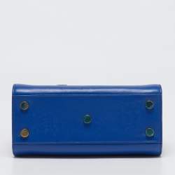 Pre Owned Saint Laurent Blue Leather Nano Classic Sac De Jour Tote