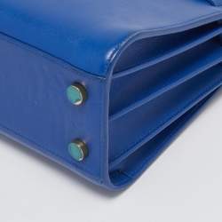 Pre Owned Saint Laurent Blue Leather Nano Classic Sac De Jour Tote