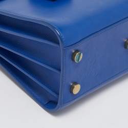 Pre Owned Saint Laurent Blue Leather Nano Classic Sac De Jour Tote