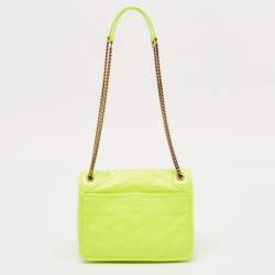 Pre Owned Saint Laurent Neon Green Leather Baby Niki Shoulder Bag