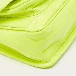 Pre Owned Saint Laurent Neon Green Leather Baby Niki Shoulder Bag