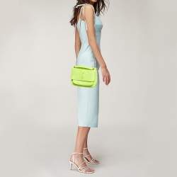 Pre Owned Saint Laurent Neon Green Leather Baby Niki Shoulder Bag