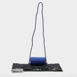 Saint Laurent Blue Plexiglass Opium Tassel Minaudiere Bag