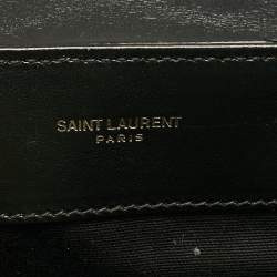 Pre Owned Saint Laurent Black Chevron Leather Small Loulou Shoulder Bag