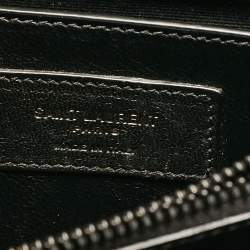 Pre Owned Saint Laurent Black Chevron Leather Small Loulou Shoulder Bag