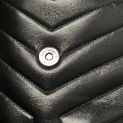 Pre Owned Saint Laurent Black Chevron Leather Small Loulou Shoulder Bag