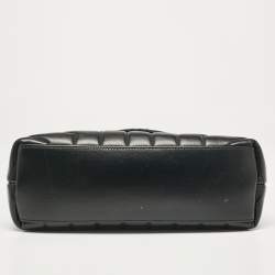 Pre Owned Saint Laurent Black Chevron Leather Small Loulou Shoulder Bag