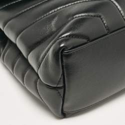 Pre Owned Saint Laurent Black Chevron Leather Small Loulou Shoulder Bag