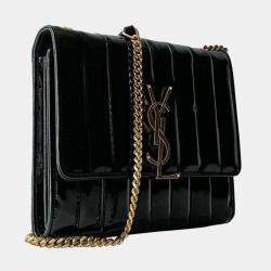 Saint Laurent  Patent Calfskin Matelasse Monogram Medium Vicky Chain Shoulder Bag