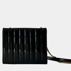Saint Laurent  Patent Calfskin Matelasse Monogram Medium Vicky Chain Shoulder Bag