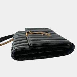 Saint Laurent  Patent Calfskin Matelasse Monogram Medium Vicky Chain Shoulder Bag