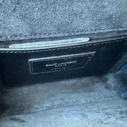 Saint Laurent Paris Black Crocodile Embossed Leather Small Kate Shoulder Bags