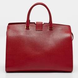 Saint Laurent Red Leather Large Y Cabas Chyc Tote