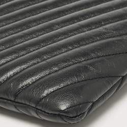 Pre Owned Saint Laurent Black Matelassé Leather Cassandra Tablet Pouch 