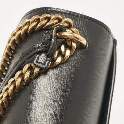 Pre Owned Saint Laurent Black Leather Medium Sunset Shoulder Bag