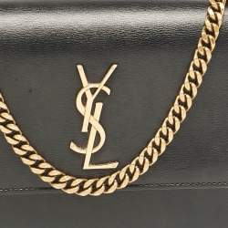 Pre Owned Saint Laurent Black Leather Medium Sunset Shoulder Bag