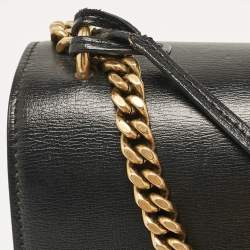 Pre Owned Saint Laurent Black Leather Medium Sunset Shoulder Bag