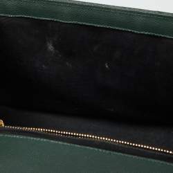 Saint Laurent Green Matelassé Leather Large Cassandre Flap Bag