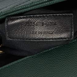 Saint Laurent Green Matelassé Leather Large Cassandre Flap Bag