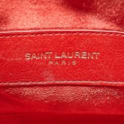 Saint Laurent Red Leather Nano Classic Sac De Jour Tote