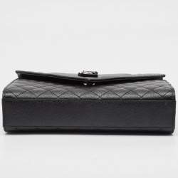 Saint Laurent Black Mix Matelassé Leather Medium Envelope Chain Shoulder Bag