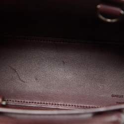 Saint Laurent Burgundy Croc Embossed Leather Nano Classic Sac De Jour Tote