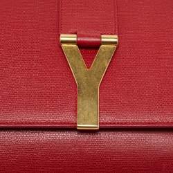 Saint Laurent Red Leather Ligne Y Clutch