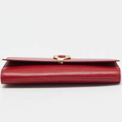 Saint Laurent Red Leather Ligne Y Clutch