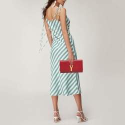 Saint Laurent Red Leather Ligne Y Clutch