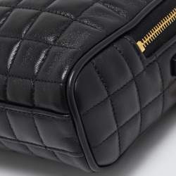 Pre Owned Saint Laurent Black Leather Mini Cassandre Camera Bag