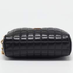 Pre Owned Saint Laurent Black Leather Mini Cassandre Camera Bag