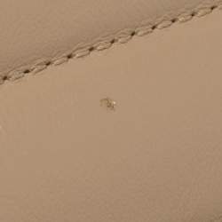 Pre Owned Saint Laurent Beige Matelassé Leather Medium LouLou Shoulder Bag