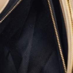 Pre Owned Saint Laurent Beige Matelassé Leather Medium LouLou Shoulder Bag