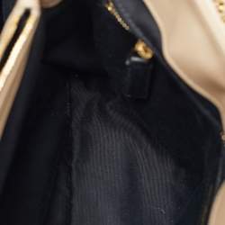 Pre Owned Saint Laurent Beige Matelassé Leather Medium LouLou Shoulder Bag