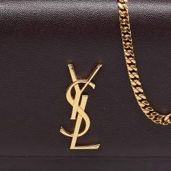 Saint Laurent Burgundy Leather Medium Kate Shoulder Bag