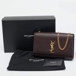 Saint Laurent Burgundy Leather Medium Kate Shoulder Bag