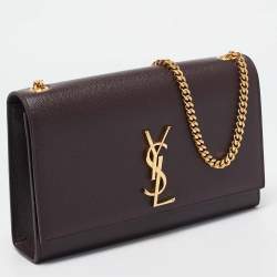 Saint Laurent Burgundy Leather Medium Kate Shoulder Bag