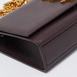 Saint Laurent Burgundy Leather Medium Kate Shoulder Bag