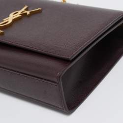Saint Laurent Burgundy Leather Medium Kate Shoulder Bag
