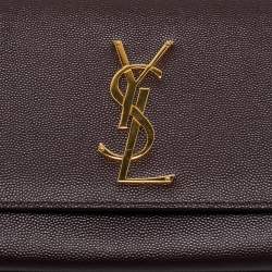 Saint Laurent Burgundy Leather Medium Kate Shoulder Bag