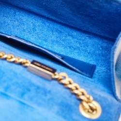 Saint Laurent Blue Patent Leather Small Kate Chain Shoulder Bag