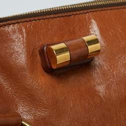 Pre Owned Saint Laurent Brown Leather Medium Rive Gauche Bag