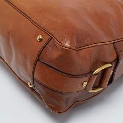 Pre Owned Saint Laurent Brown Leather Medium Rive Gauche Bag