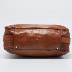 Pre Owned Saint Laurent Brown Leather Medium Rive Gauche Bag