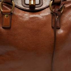 Pre Owned Saint Laurent Brown Leather Medium Rive Gauche Bag