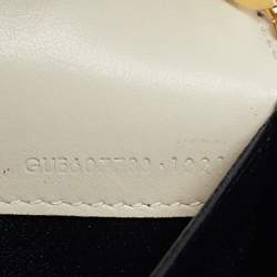Saint Laurent Off White Croc Embossed Leather Uptown Wallet On Chain