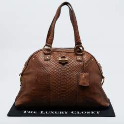 Saint Laurent Brown Python Large Muse Bag